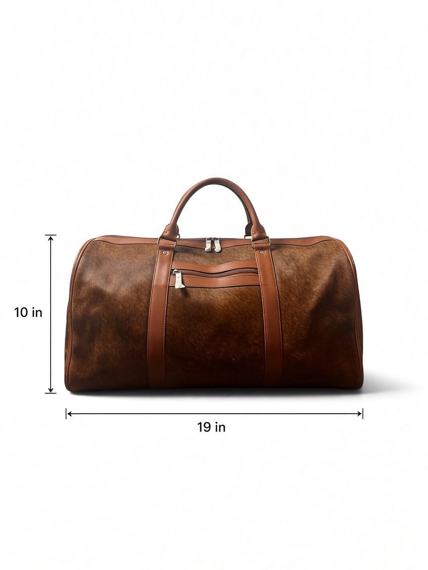 Real Cowhide Leather Weekender Bag
