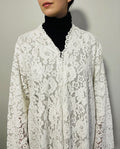 Lace Abaya with Chiffon Lining - White