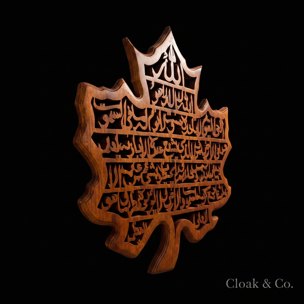 Ayatul Kursi Wall Art - Black Background with Watermark