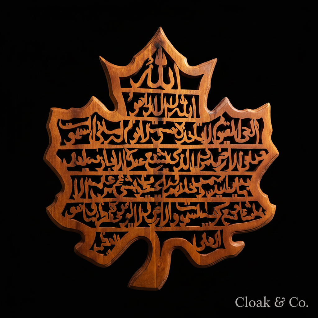 Ayatul Kursi Wall Art - Front - Black Background