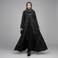 Black Rose Brocade Abaya