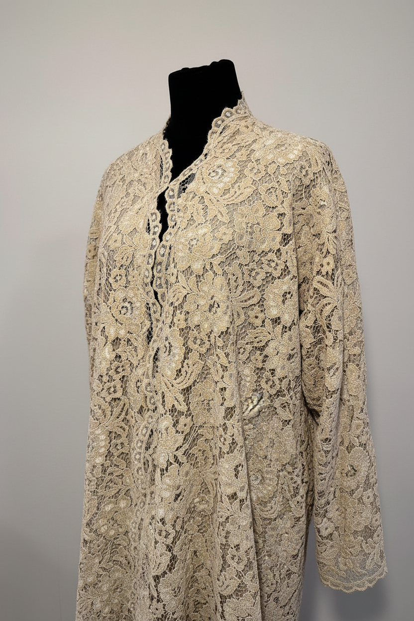 Cream Abaya - Angled Front