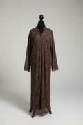 Dark Brown Lace Abaya - Full Length
