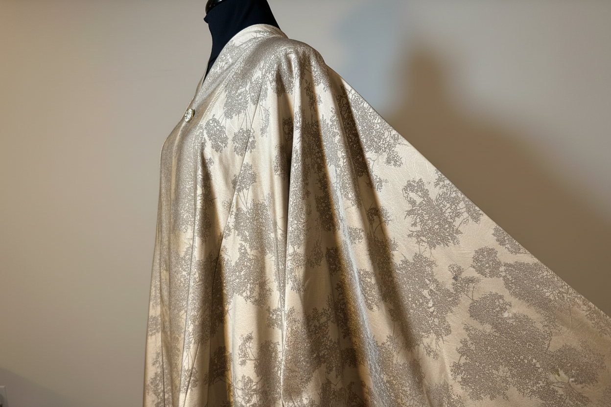 Gold Brocade Abaya Drape Detail