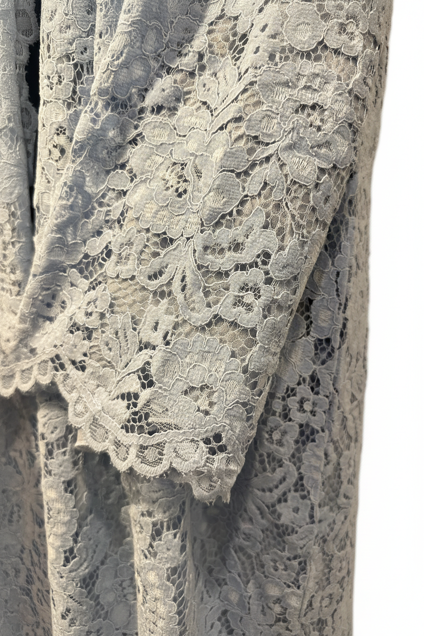Light Blue Lace Abaya - Sleeve Detail