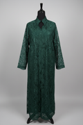 White lace abaya front view – studio background