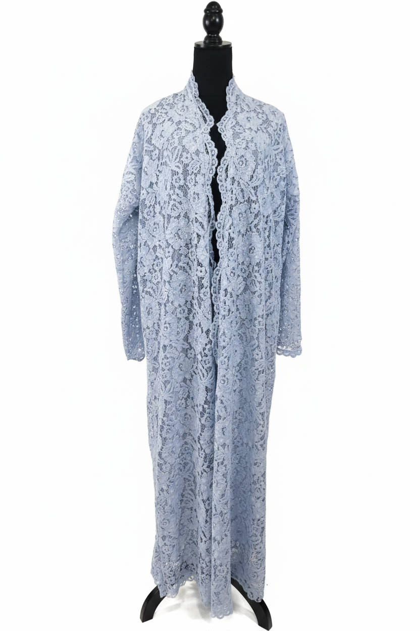 Light Blue Lace Abaya - Front